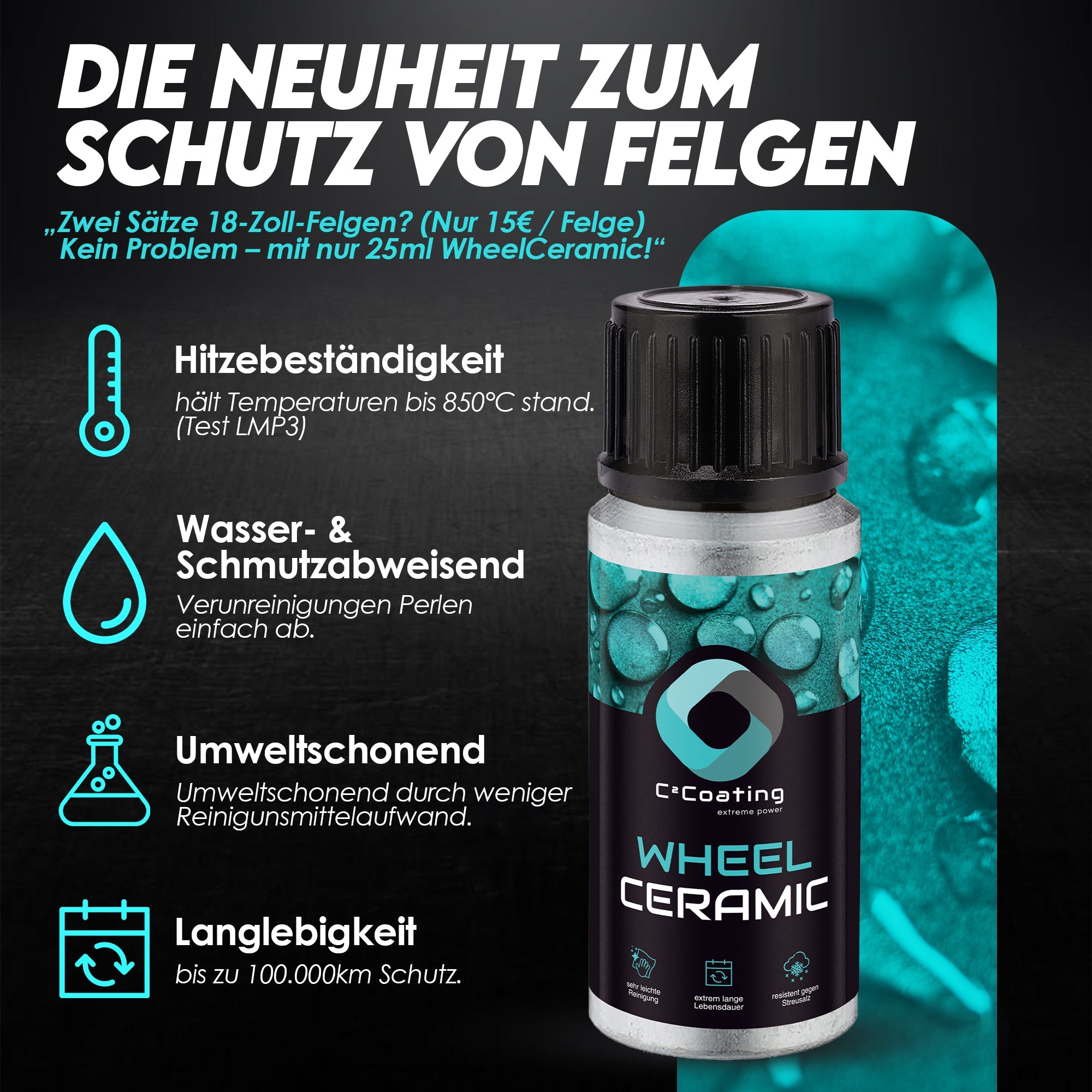 C²Coating Allround Care Paket  - Langzeitschutz, hitzeresistent und selbstreinigend für alle Felgentypen und Fahrzeuglacke