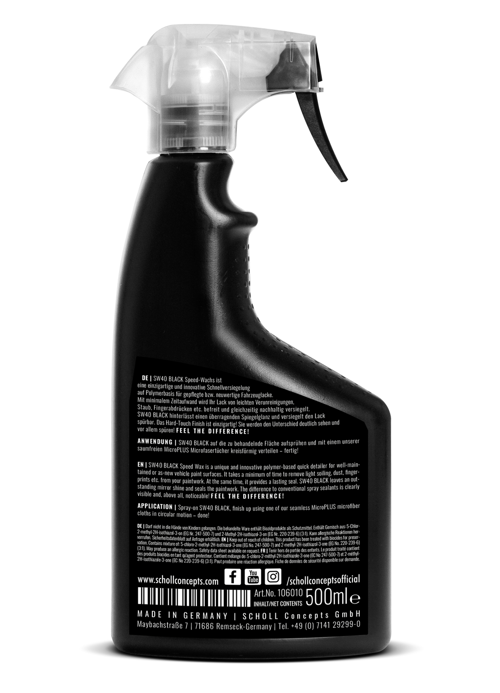SW40 BLACK Speed-Wachs 500 ml