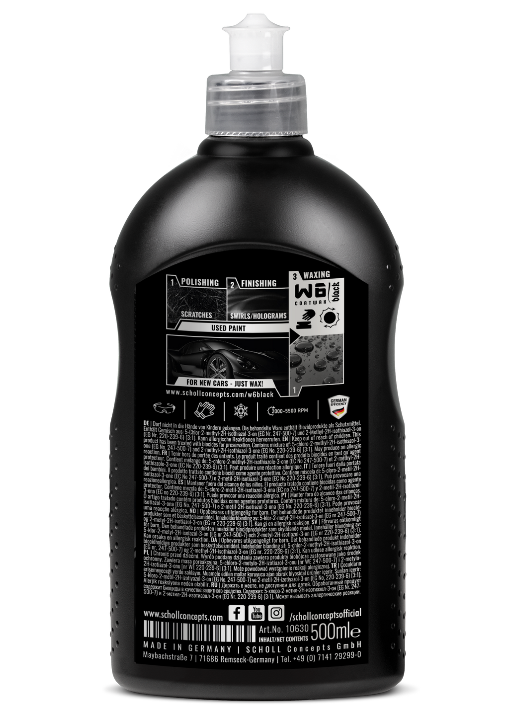 W6 BLACK COATWAX 250 ml