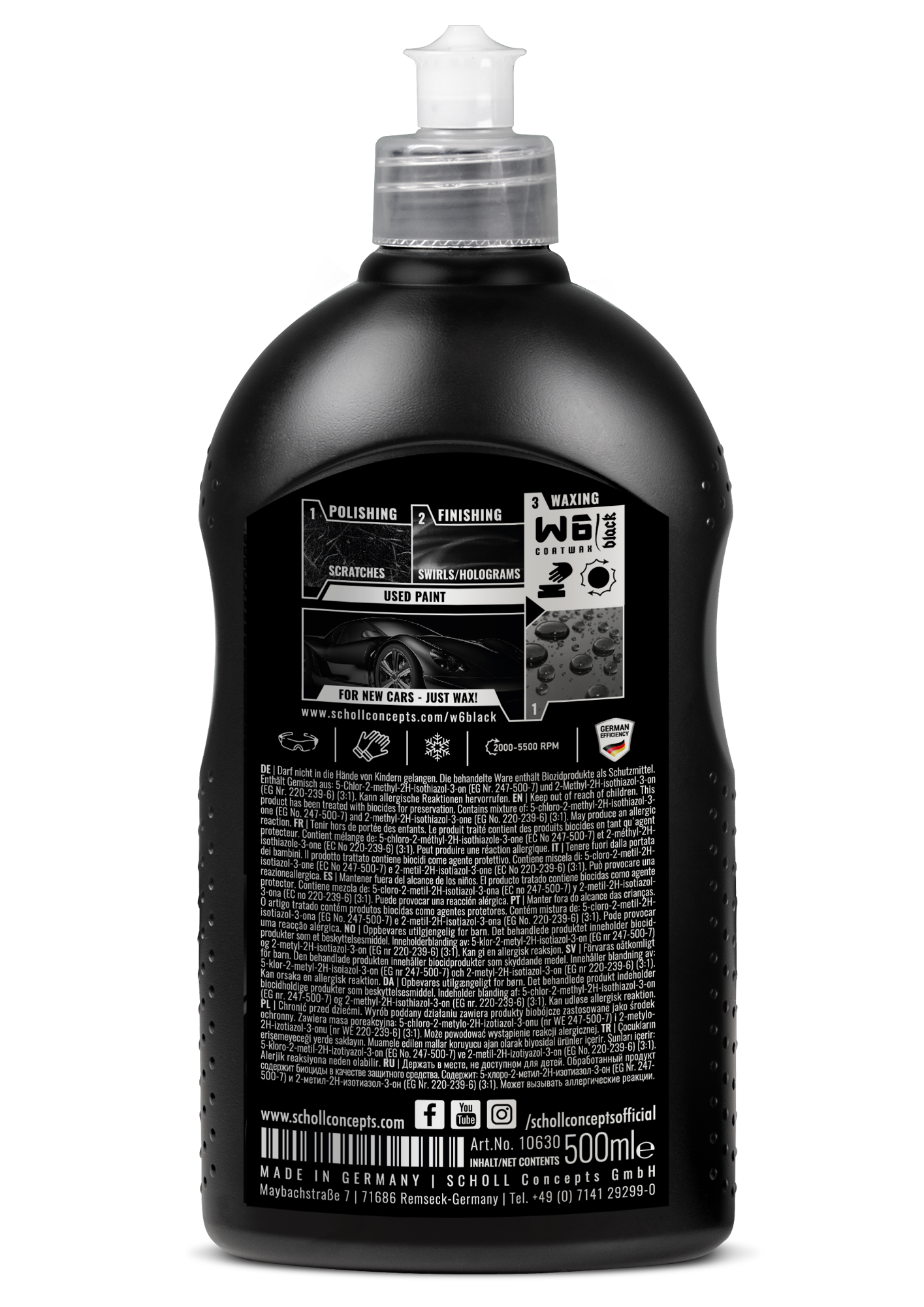 W6 BLACK COATWAX 500 ml
