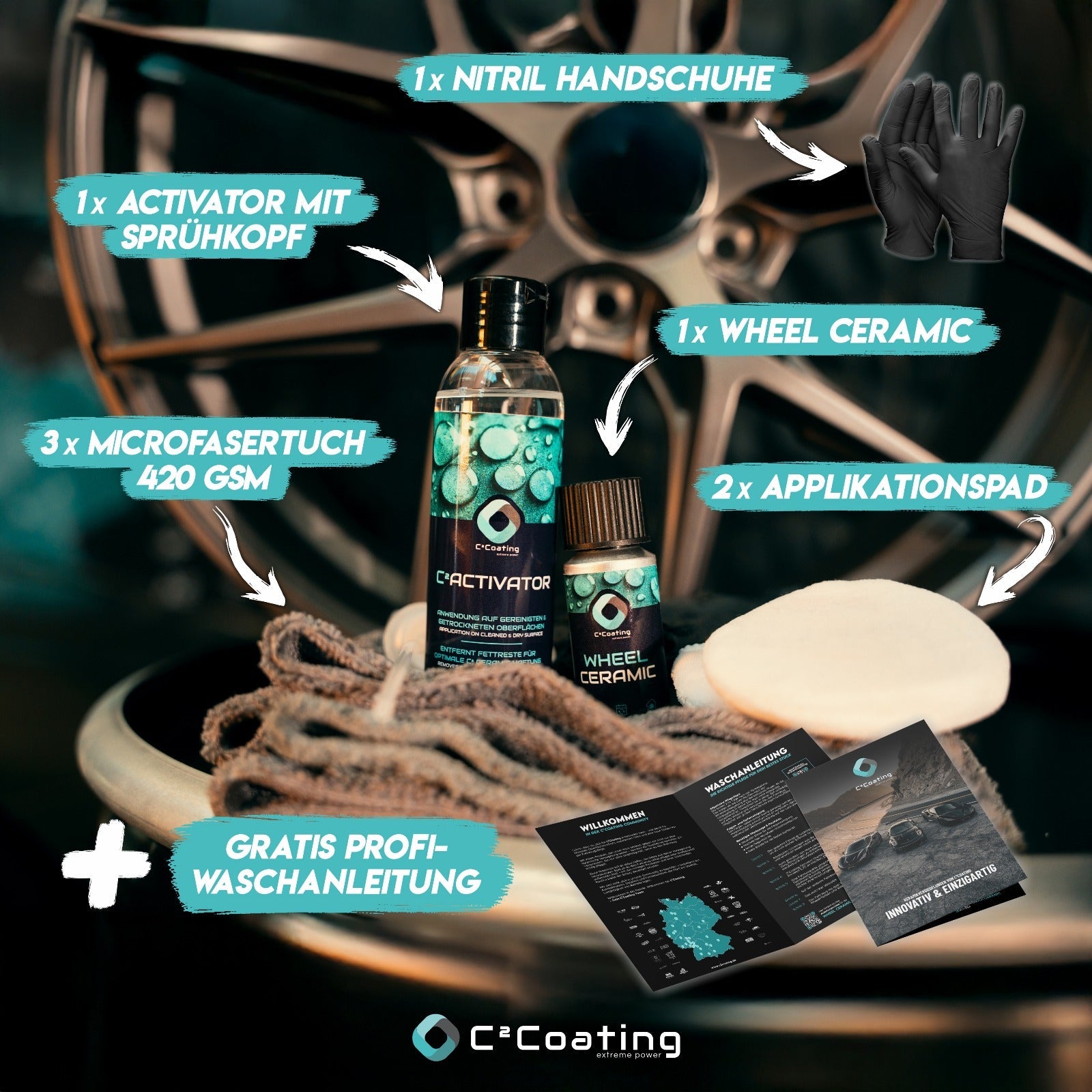 C²Coating Allround Care Paket  - Langzeitschutz, hitzeresistent und selbstreinigend für alle Felgentypen und Fahrzeuglacke